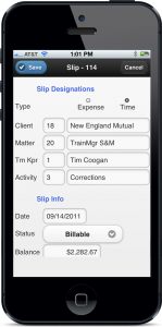 Timemanager time and billing software oniphone5 smartphone
